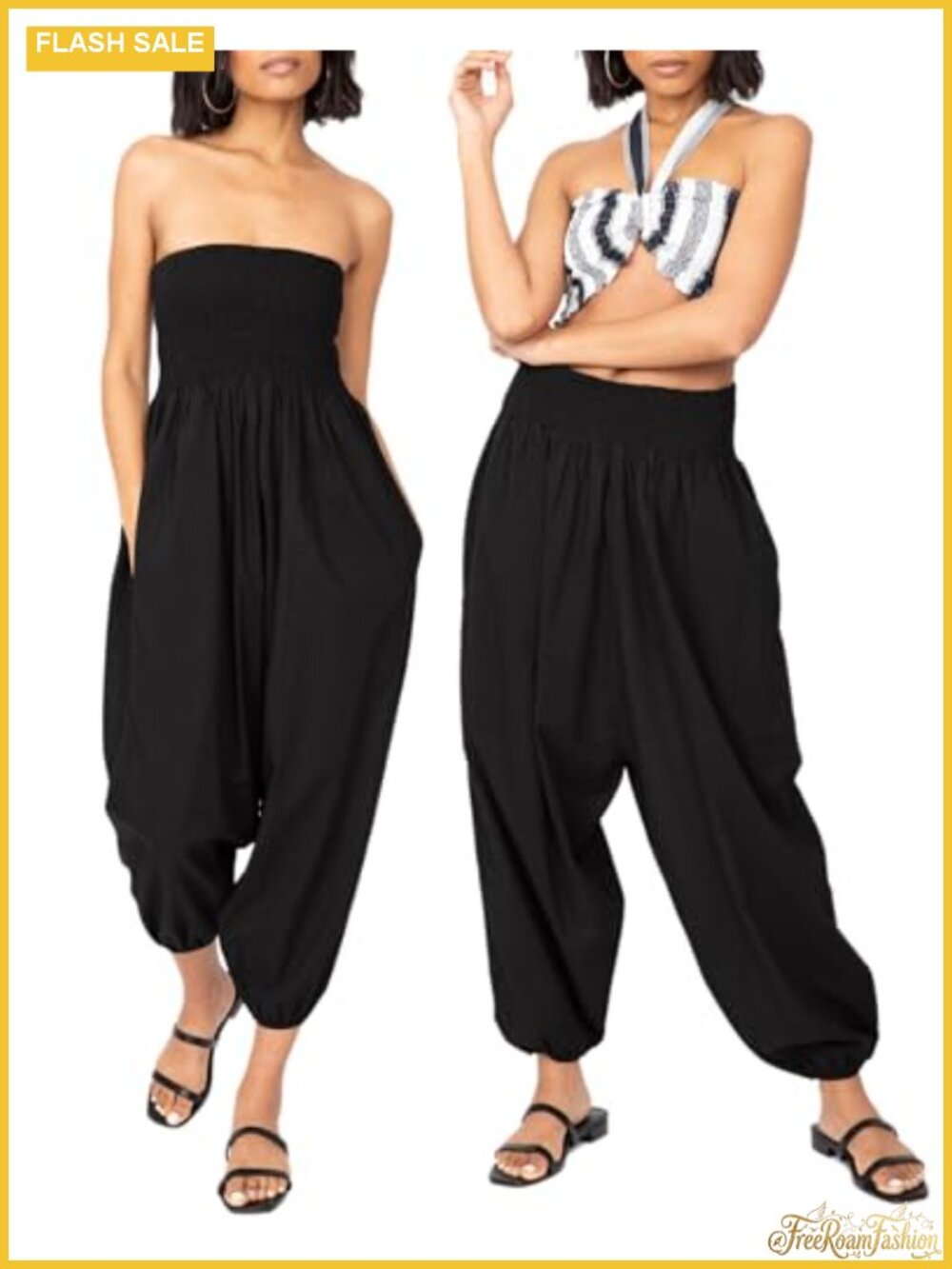likemary Harem Pants Capri Jumpsuit Women 2-in-1 Cotton Petite Romper